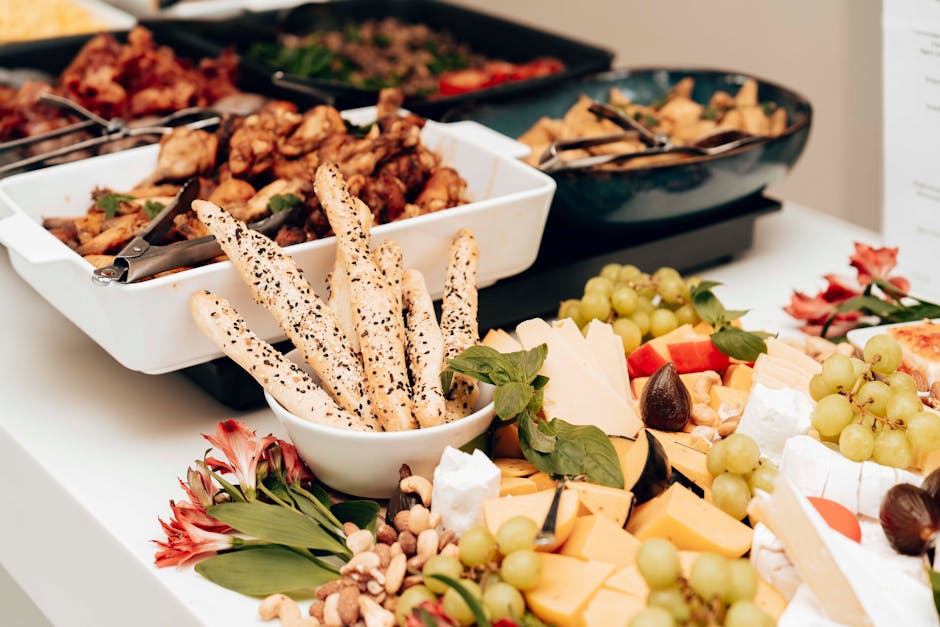Professional corporate catering buffet spread