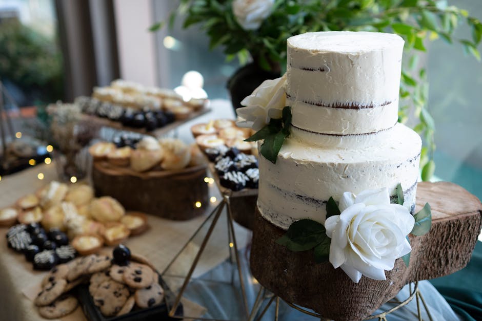 Dessert table at a catered social event